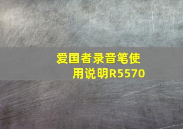 爱国者录音笔使用说明R5570