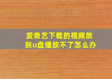 爱奇艺下载的视频放到u盘播放不了怎么办