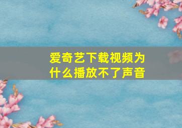 爱奇艺下载视频为什么播放不了声音