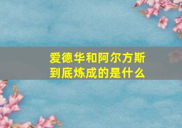 爱德华和阿尔方斯到底炼成的是什么