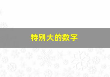 特别大的数字