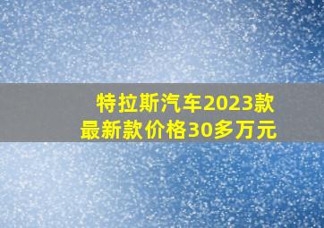 特拉斯汽车2023款最新款价格30多万元