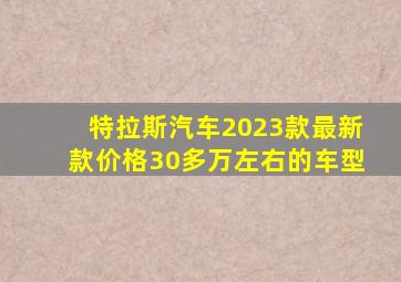 特拉斯汽车2023款最新款价格30多万左右的车型