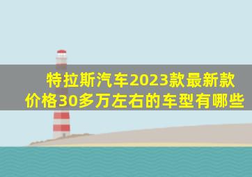 特拉斯汽车2023款最新款价格30多万左右的车型有哪些