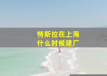 特斯拉在上海什么时候建厂