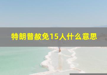 特朗普赦免15人什么意思