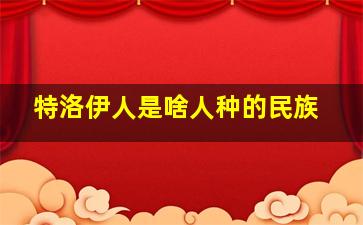 特洛伊人是啥人种的民族