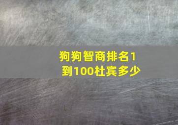 狗狗智商排名1到100杜宾多少