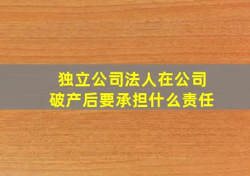 独立公司法人在公司破产后要承担什么责任