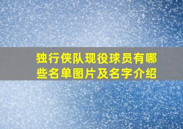 独行侠队现役球员有哪些名单图片及名字介绍