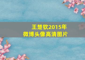 王楚钦2015年微博头像高清图片