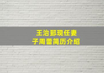 王治郅现任妻子周蕾简历介绍