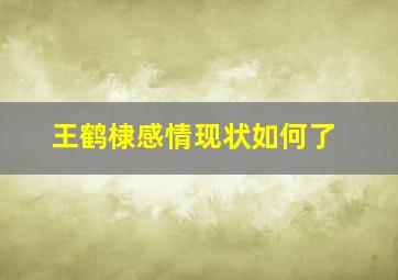 王鹤棣感情现状如何了