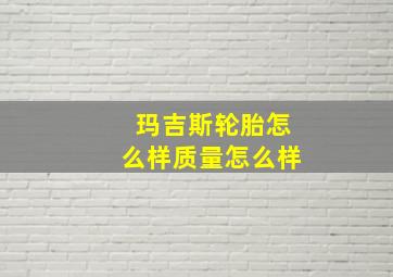 玛吉斯轮胎怎么样质量怎么样