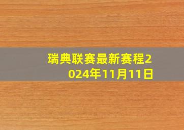 瑞典联赛最新赛程2024年11月11日