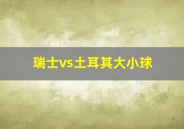 瑞士vs土耳其大小球