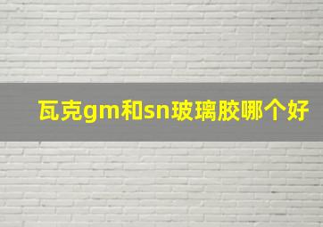 瓦克gm和sn玻璃胶哪个好