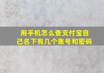 用手机怎么查支付宝自己名下有几个账号和密码