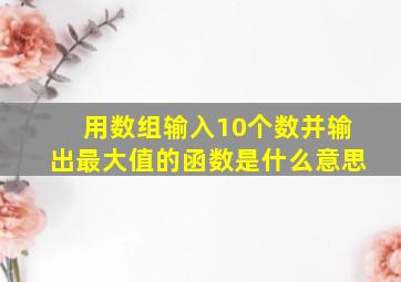 用数组输入10个数并输出最大值的函数是什么意思