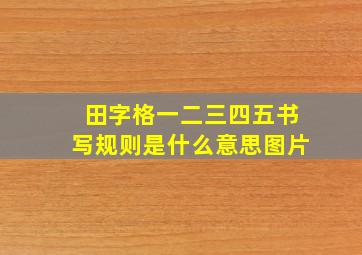 田字格一二三四五书写规则是什么意思图片