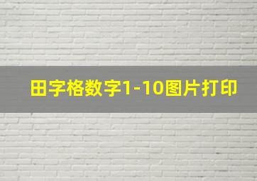 田字格数字1-10图片打印