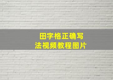 田字格正确写法视频教程图片