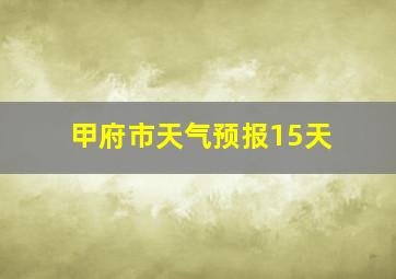 甲府市天气预报15天