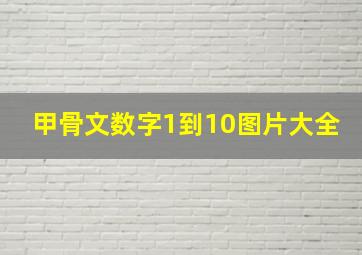 甲骨文数字1到10图片大全