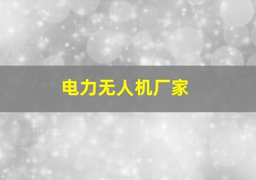 电力无人机厂家