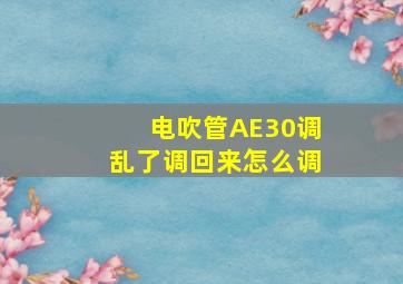 电吹管AE30调乱了调回来怎么调