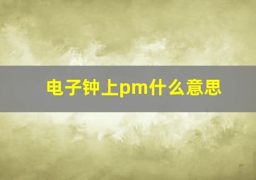 电子钟上pm什么意思