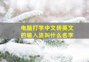 电脑打字中文转英文的输入法叫什么名字