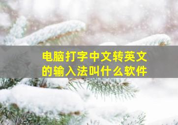 电脑打字中文转英文的输入法叫什么软件