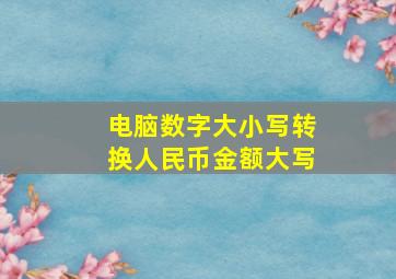 电脑数字大小写转换人民币金额大写