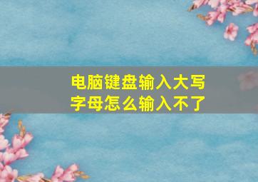 电脑键盘输入大写字母怎么输入不了