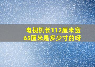 电视机长112厘米宽65厘米是多少寸的呀