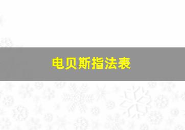 电贝斯指法表