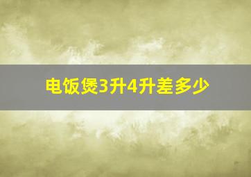 电饭煲3升4升差多少