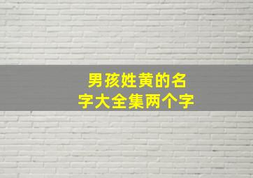 男孩姓黄的名字大全集两个字