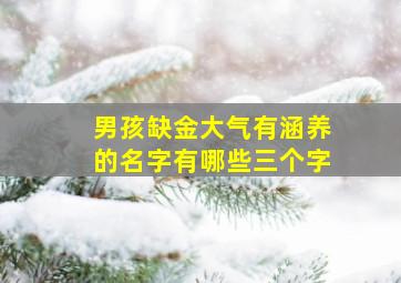 男孩缺金大气有涵养的名字有哪些三个字