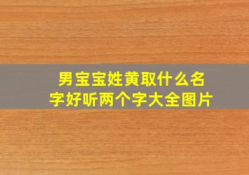 男宝宝姓黄取什么名字好听两个字大全图片