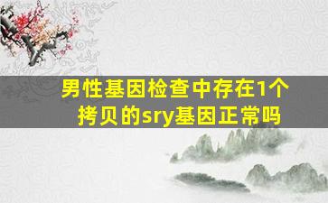 男性基因检查中存在1个拷贝的sry基因正常吗