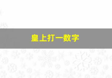 皇上打一数字