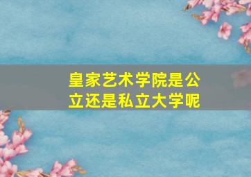 皇家艺术学院是公立还是私立大学呢