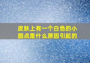 皮肤上有一个白色的小圆点是什么原因引起的