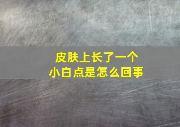 皮肤上长了一个小白点是怎么回事