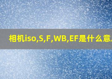 相机iso,S,F,WB,EF是什么意思