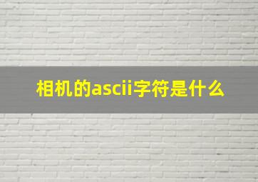 相机的ascii字符是什么