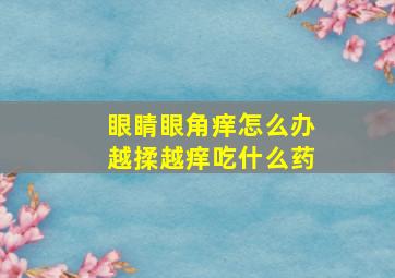 眼睛眼角痒怎么办越揉越痒吃什么药