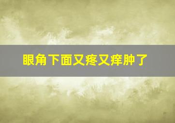 眼角下面又疼又痒肿了